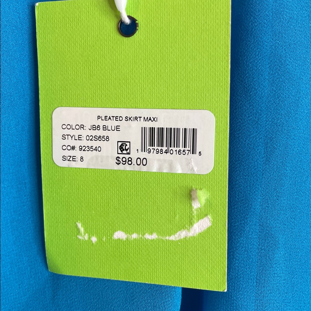 SAM EDELMAN TURQUOISE LINED BLOUSON SPAGHETTI STRAP PLEATED COCKTAIL DRESS SZ 8 - Picture 12 of 12